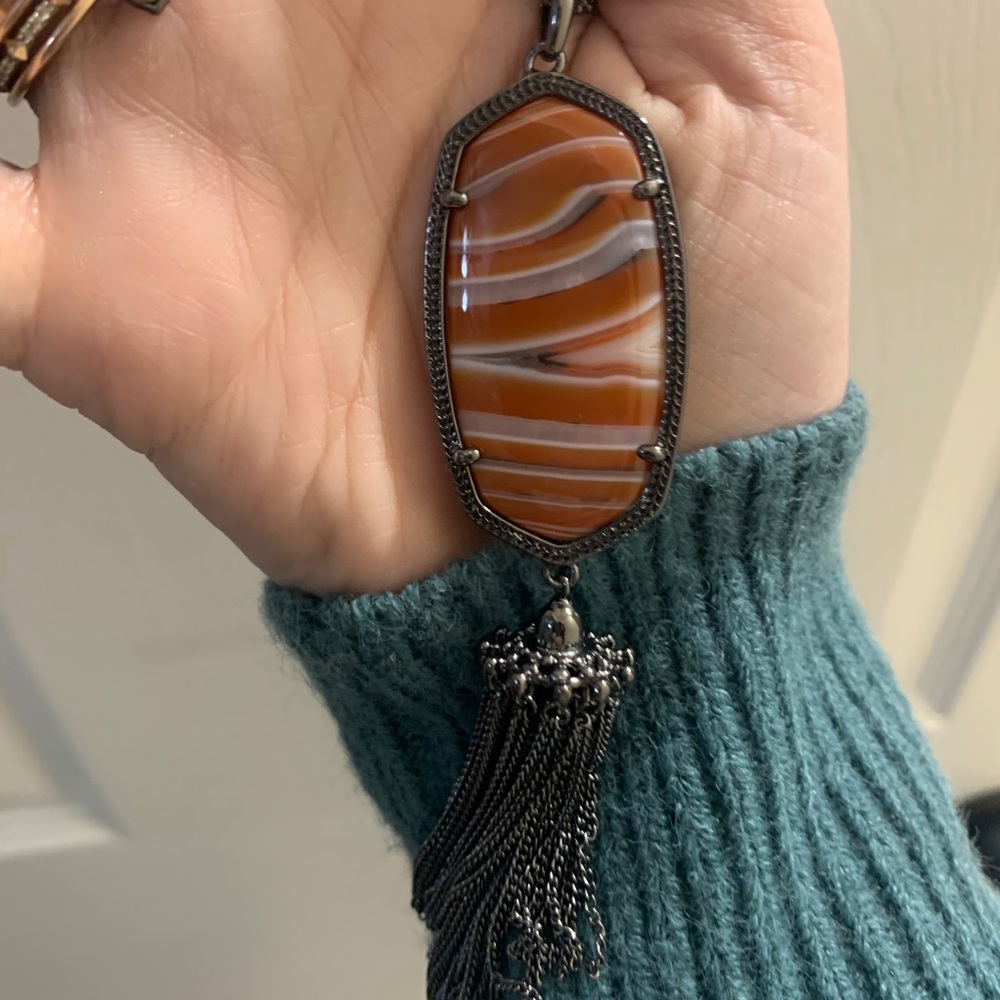 Orange Agate Rayne in Gunmetal